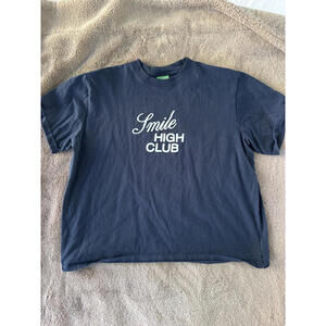 Lonely Ghost Smile High Club Black T-Shirt Large